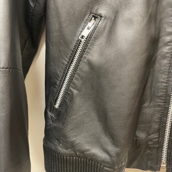 MANGO Genuine Leather Collection Black Leather Jacket - Picture 6 of 9